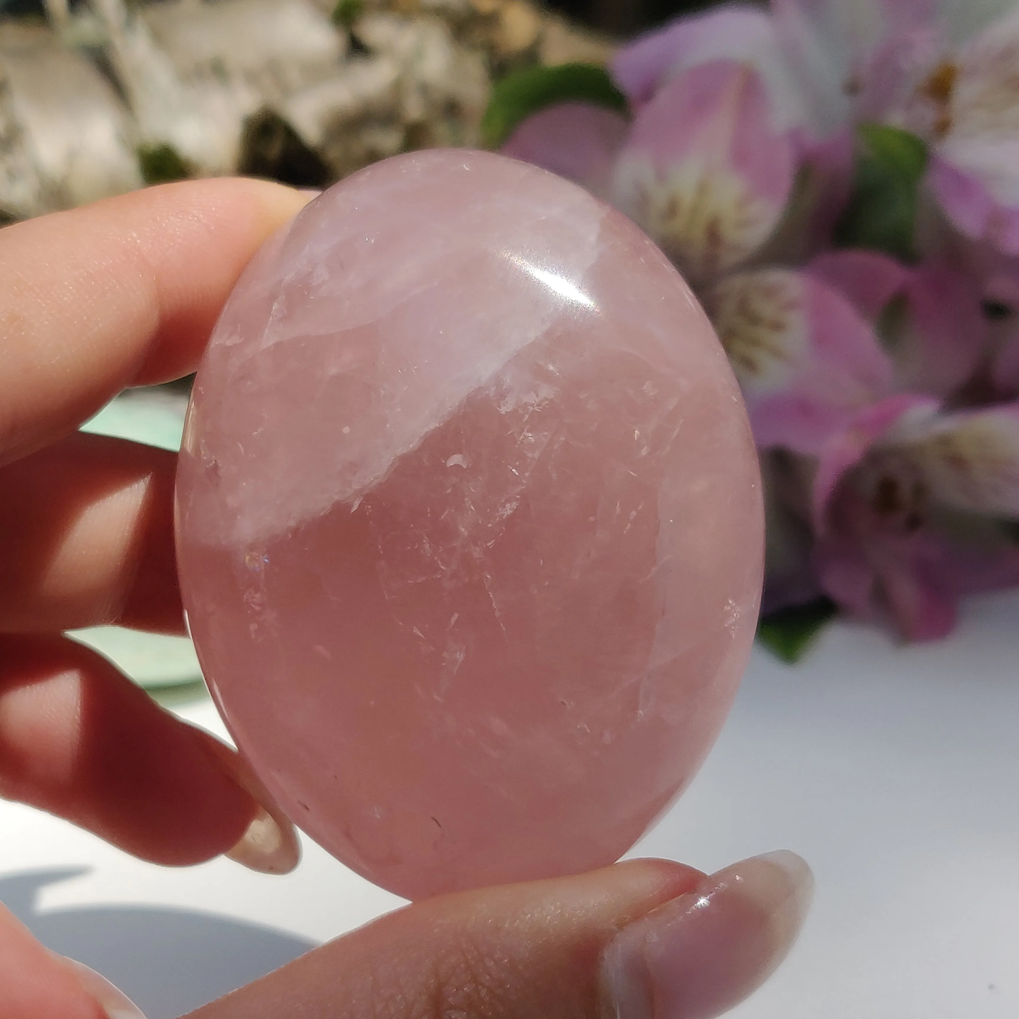 Rose Quartz Palm Stone (#12)