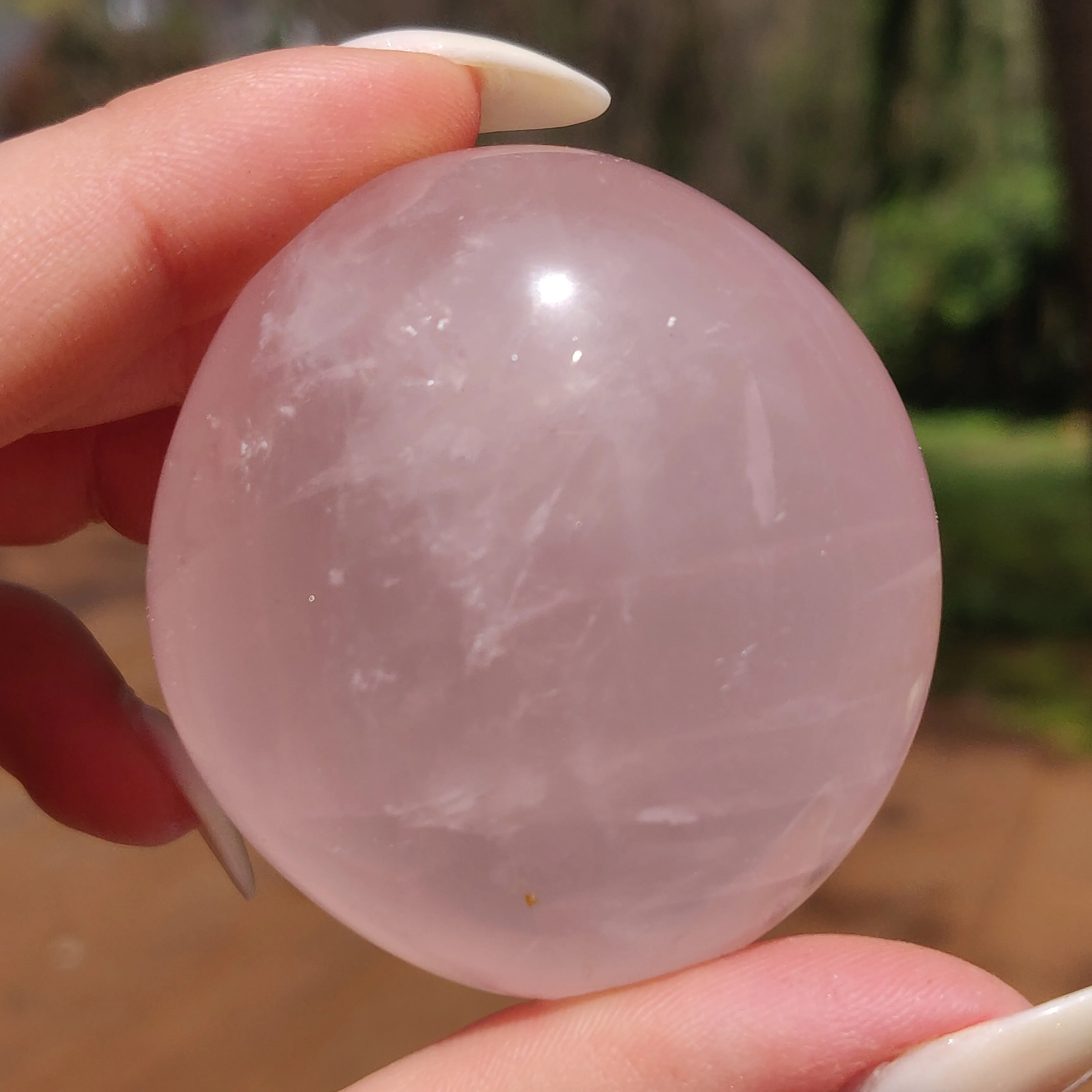 Rose Quartz Palm Stone, Star Rose Quartz (#10)