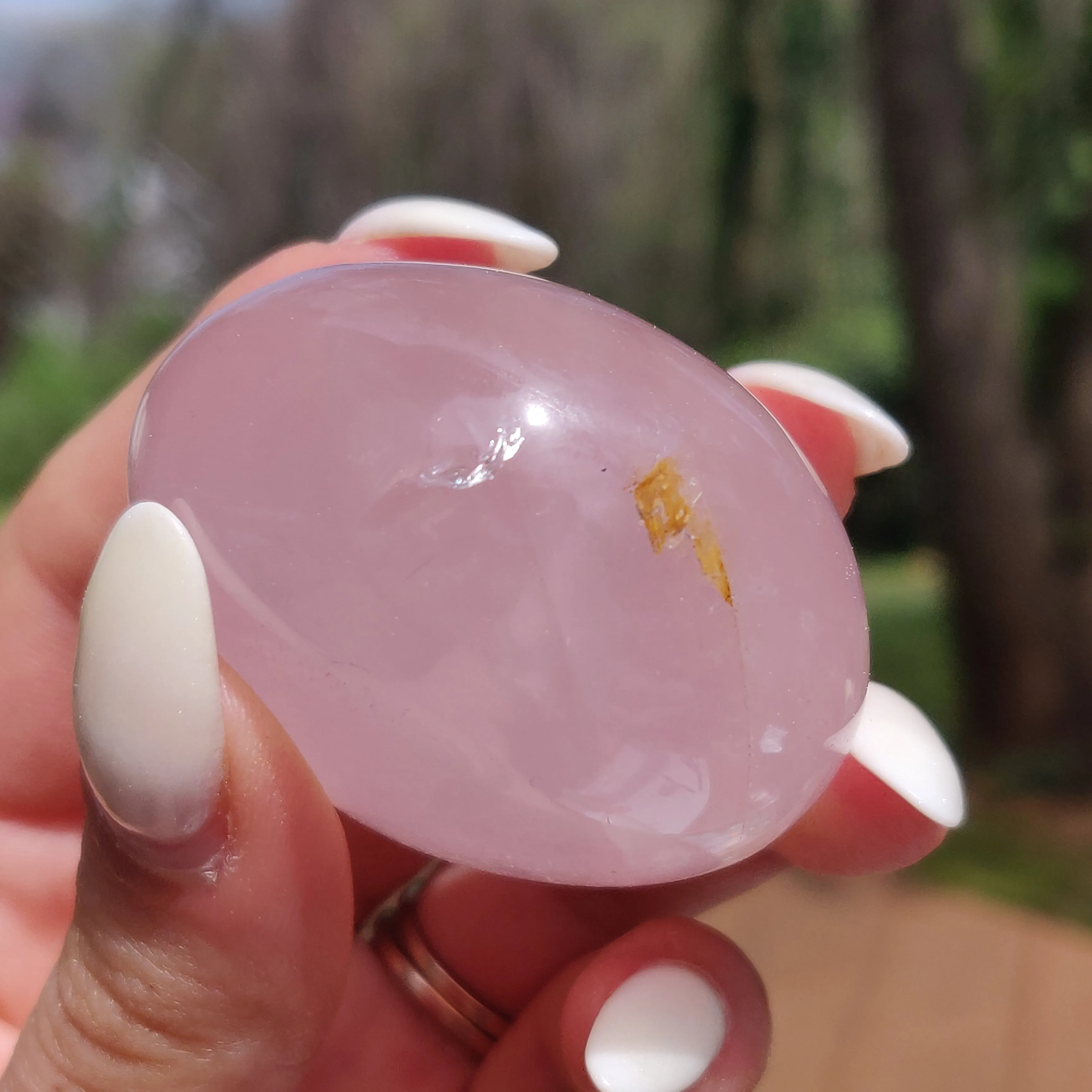 Rose Quartz Palm Stone, Star Rose Quartz (#10)