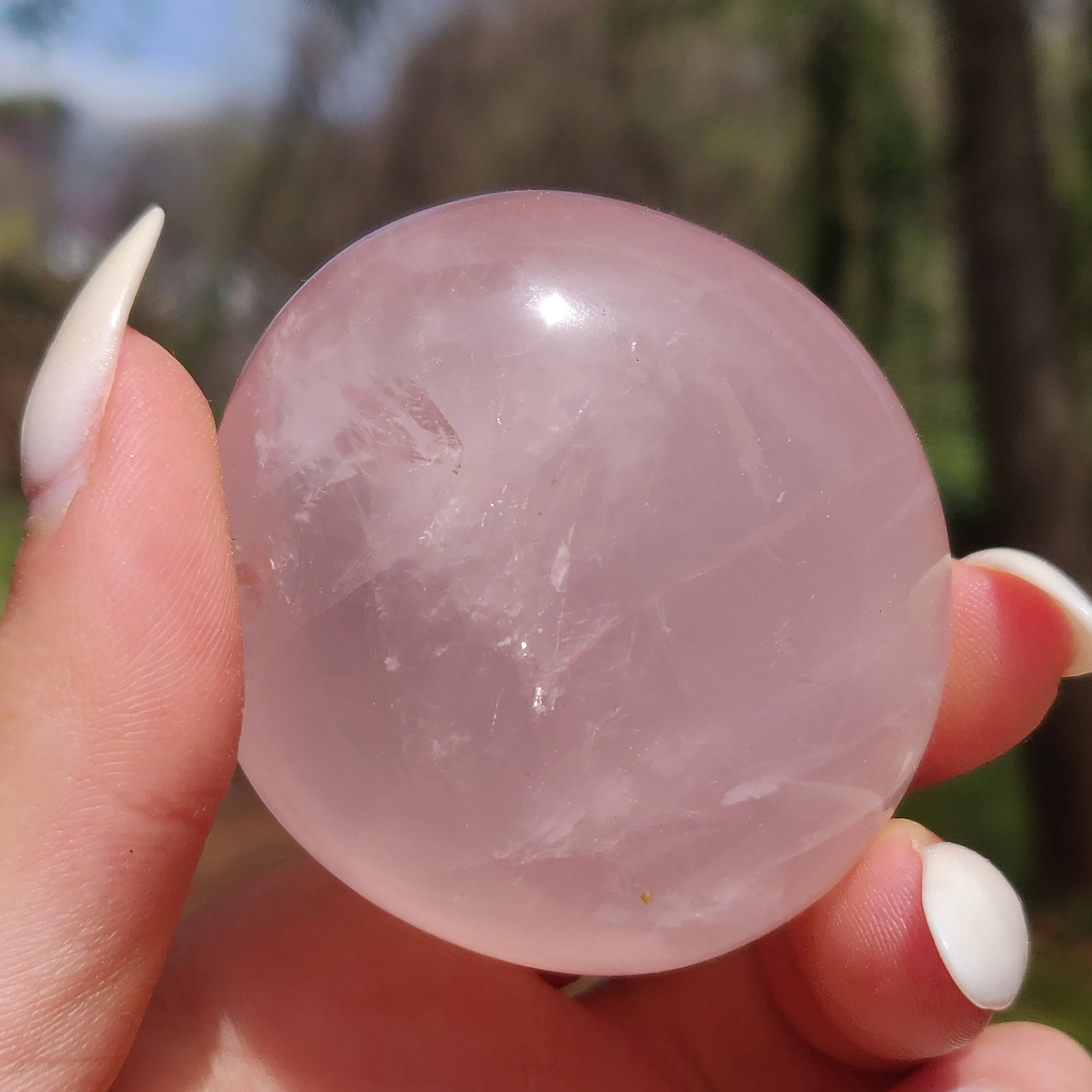 Rose Quartz Palm Stone, Star Rose Quartz (#10)