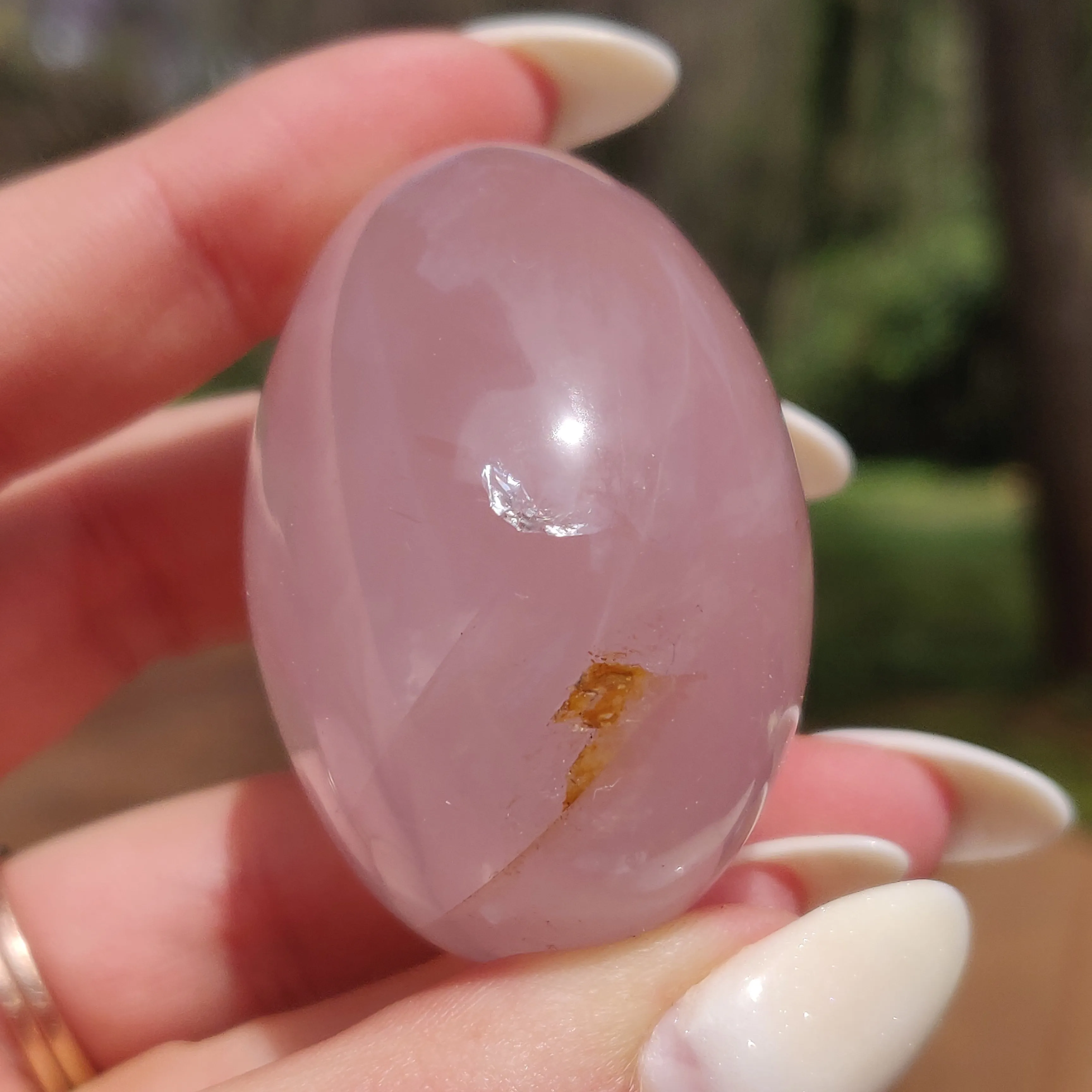 Rose Quartz Palm Stone, Star Rose Quartz (#10)