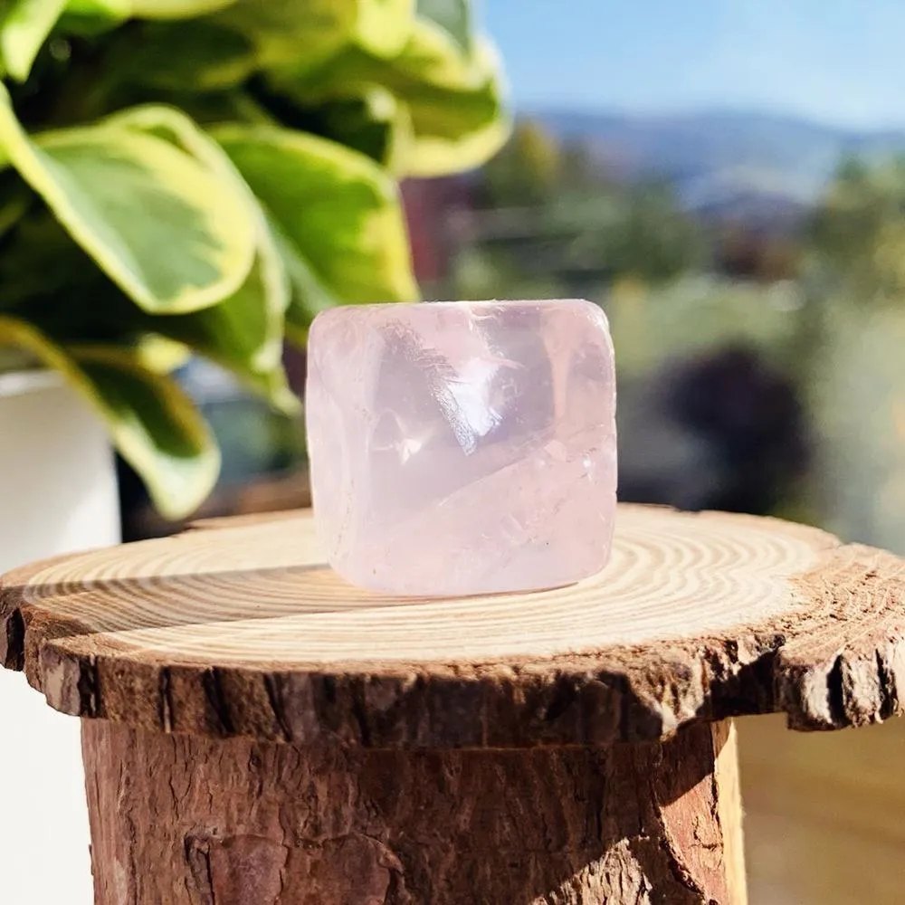 Rose Quartz Tumbled Cube