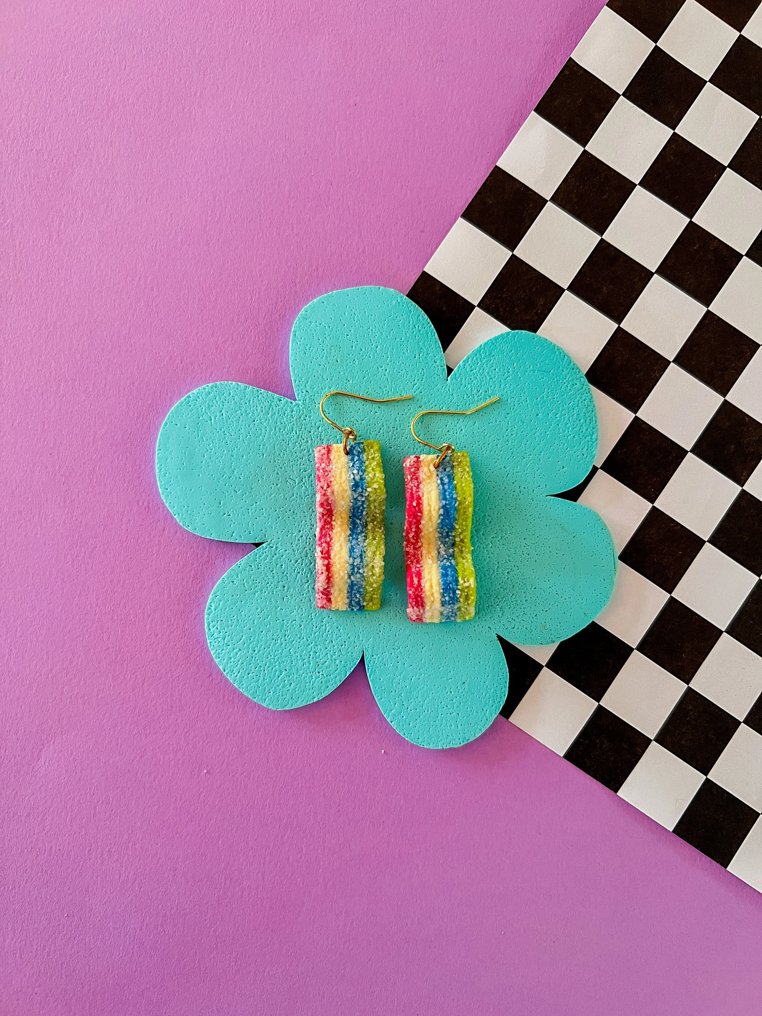 Sour Stripes - Sour Candy Earrings