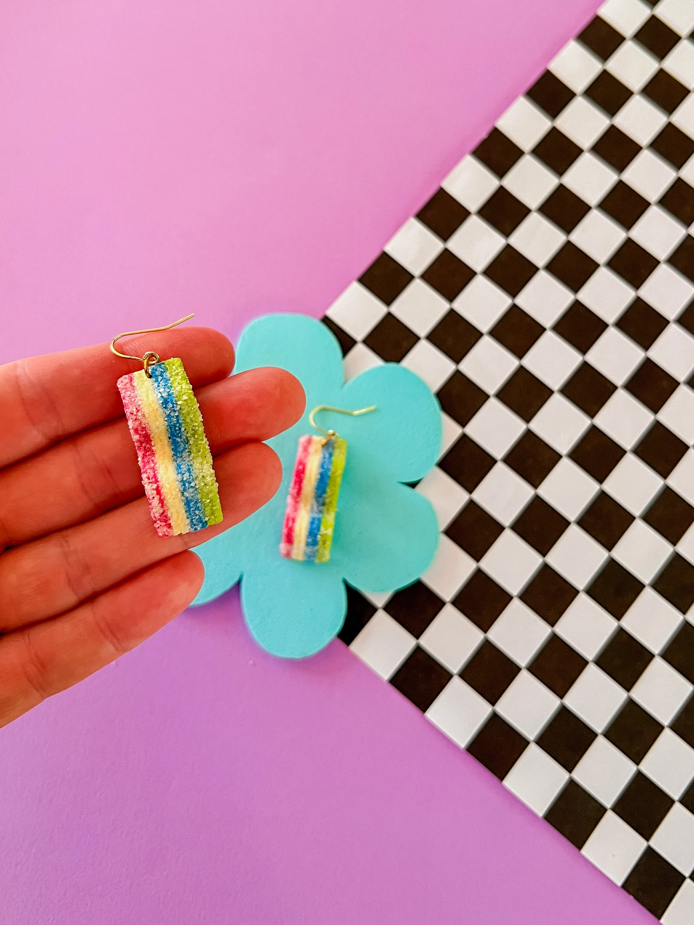 Sour Stripes - Sour Candy Earrings