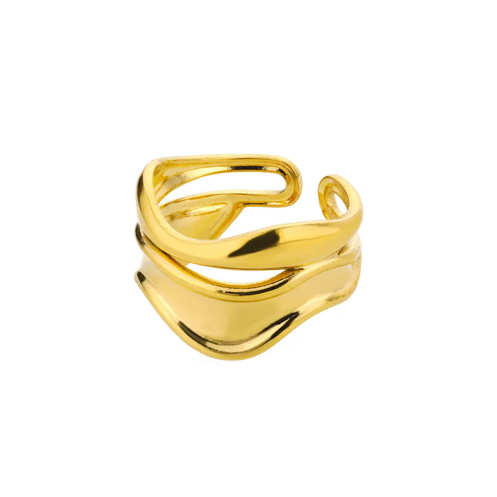 Special-interest Design Minimalist All-match Irregular Glossy Texture Ring