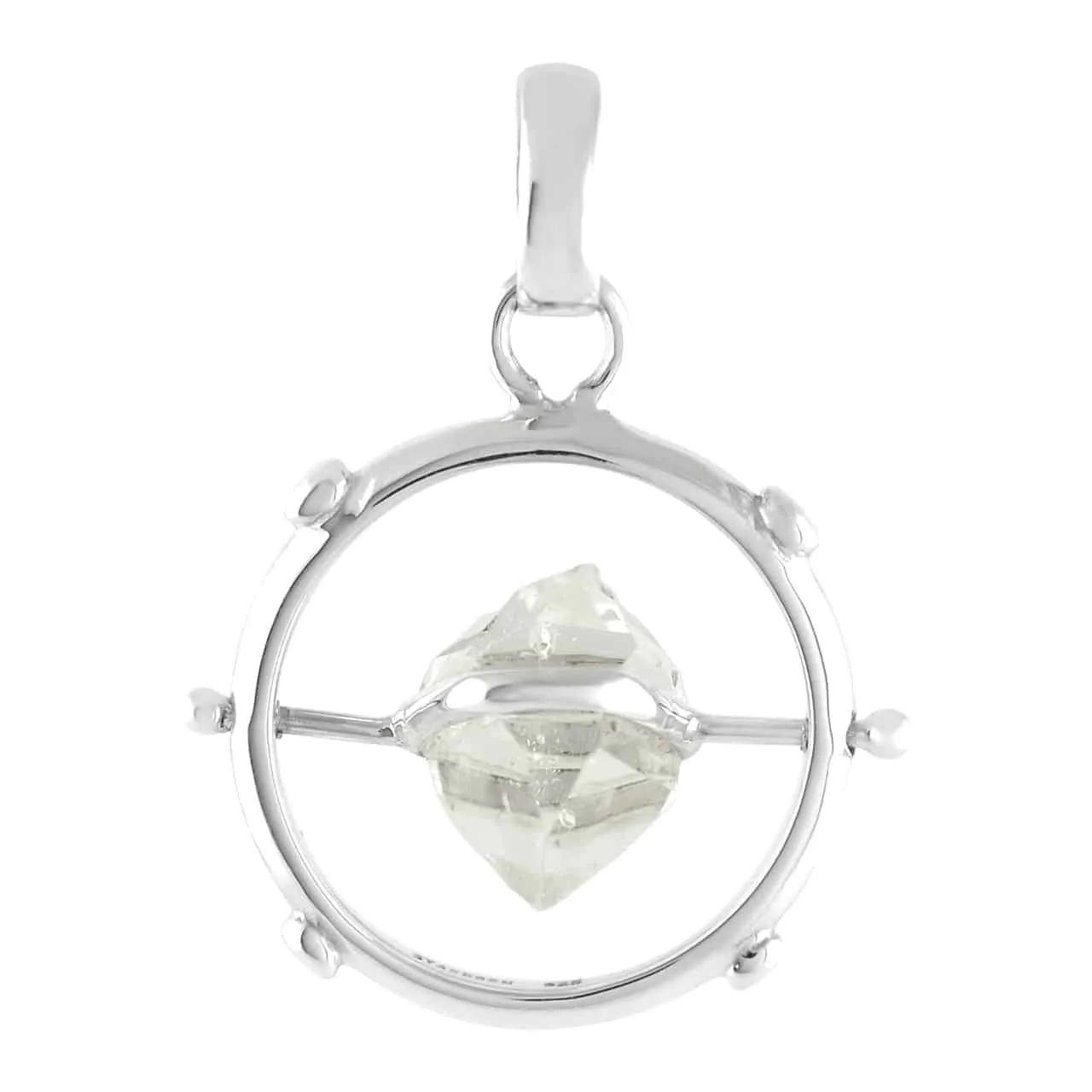 Starborn Herkimer Diamond Spinner Pendant in Sterling Silver