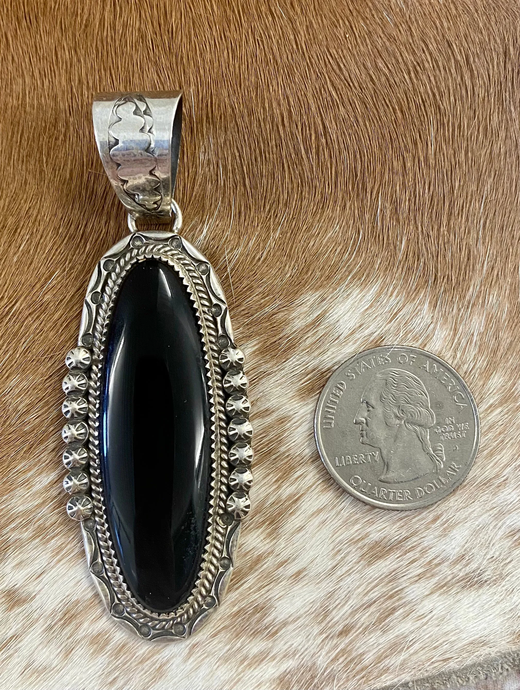 The Thelma Onyx Pendant By Phillip Yazzie