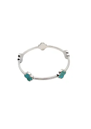 Turquoise 4 Leaf Clover Bangle