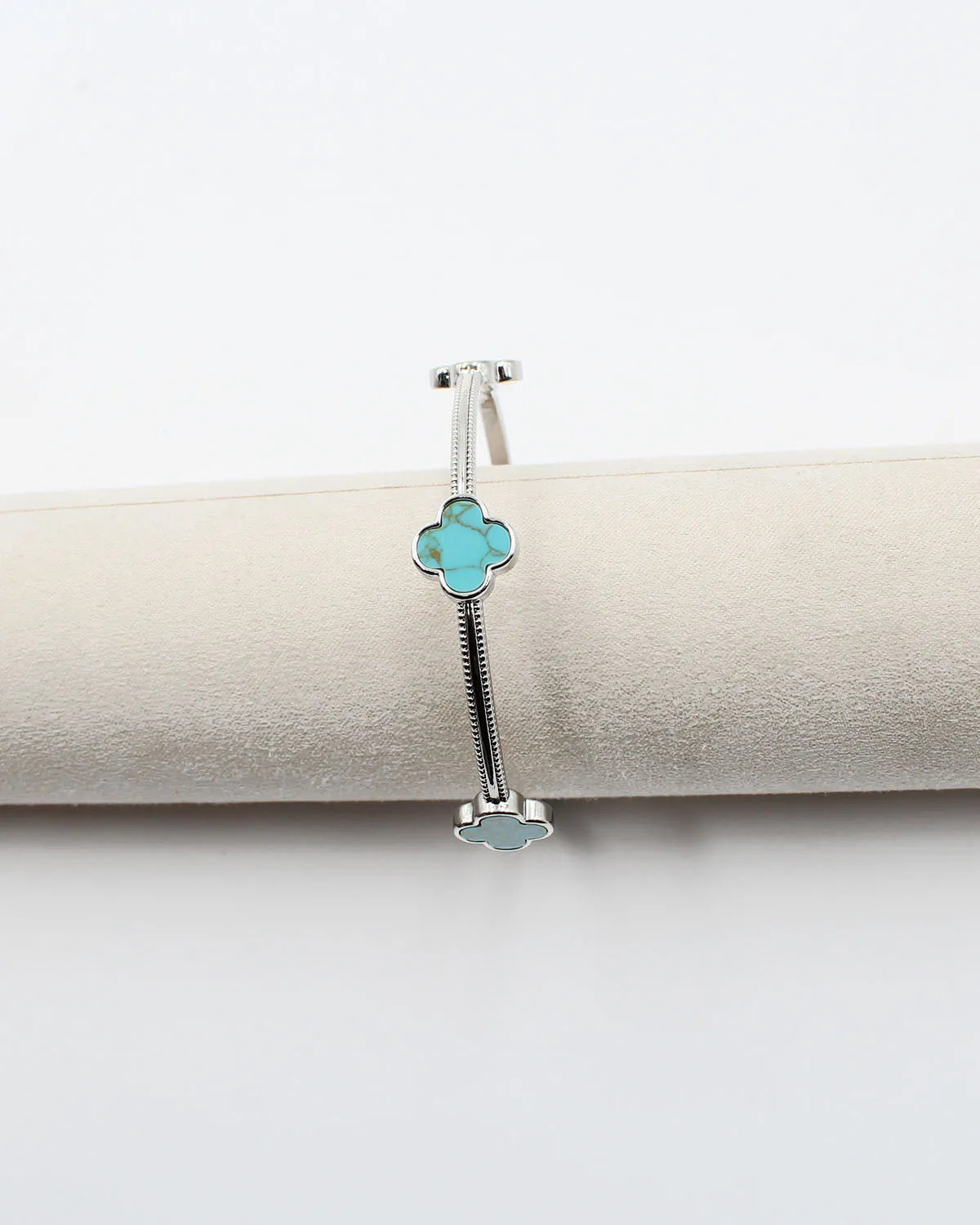 Turquoise 4 Leaf Clover Bangle