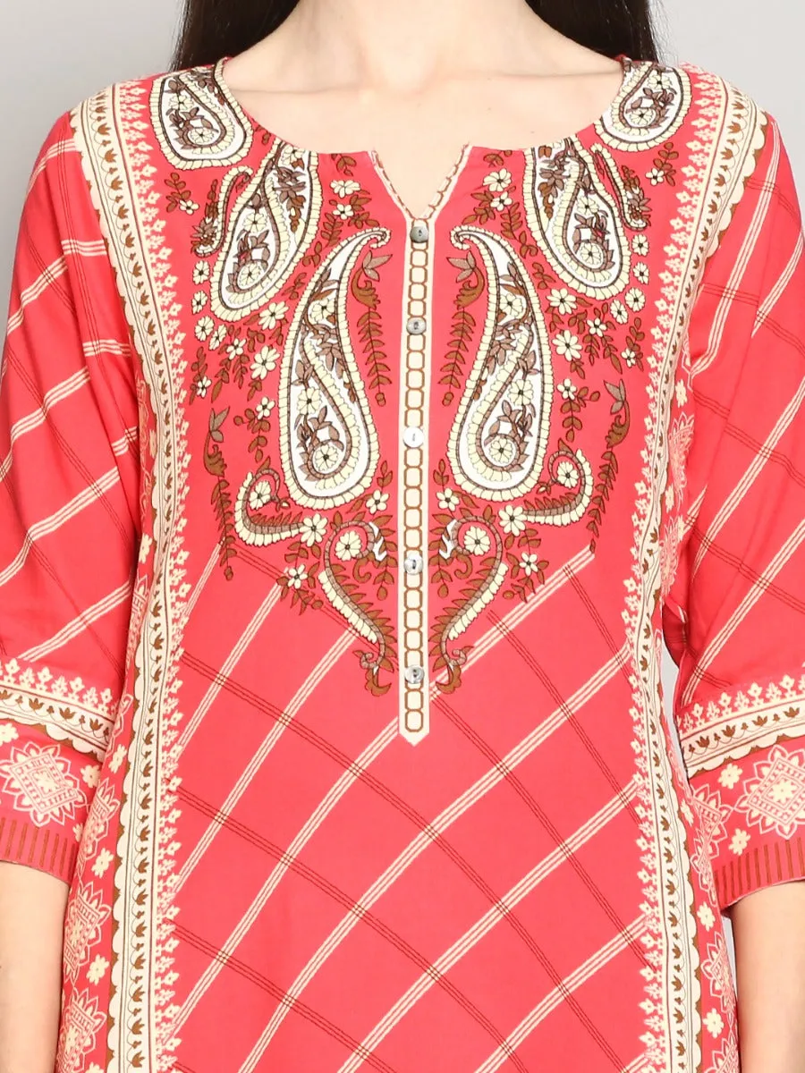 Women Coral Floral Printed Kurta