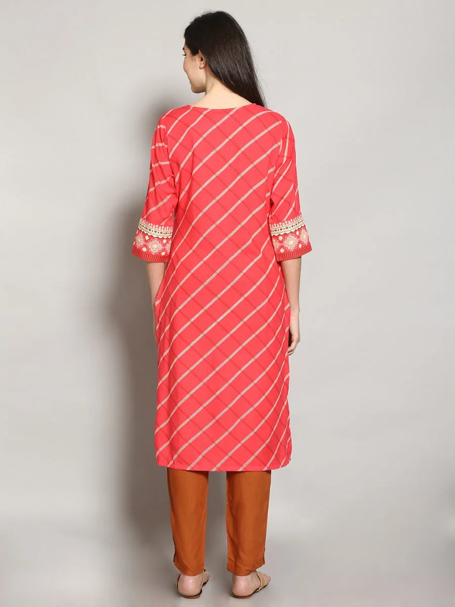 Women Coral Floral Printed Kurta