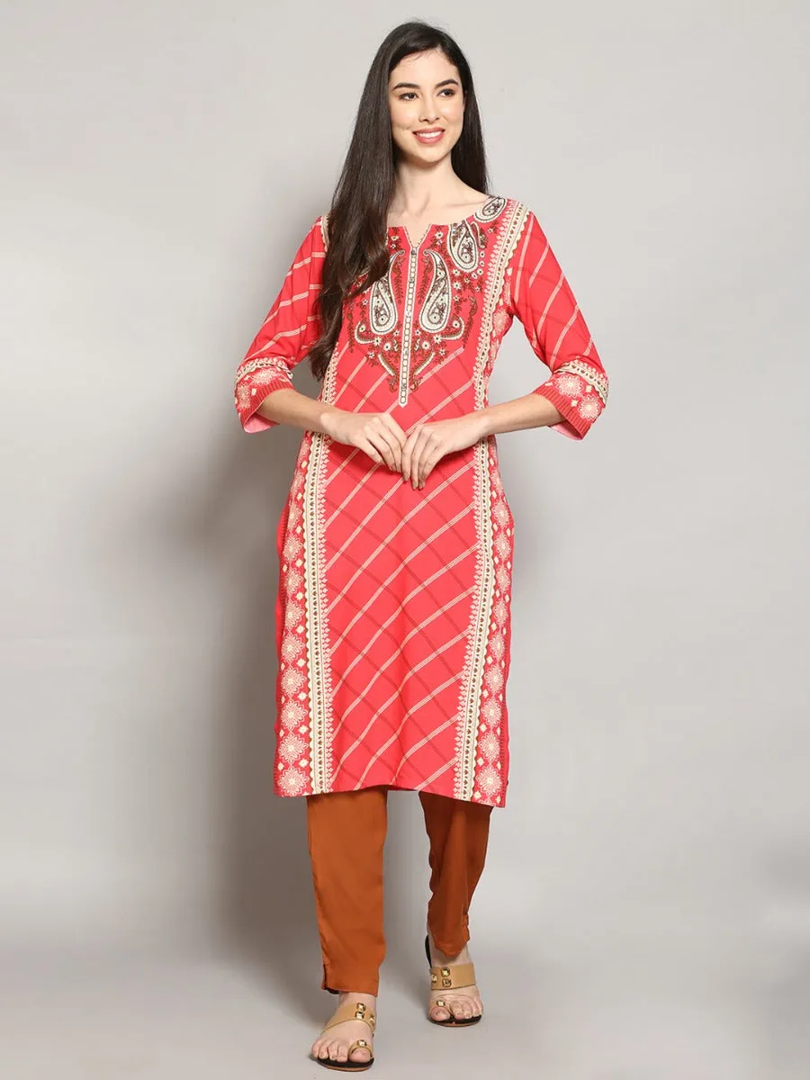 Women Coral Floral Printed Kurta